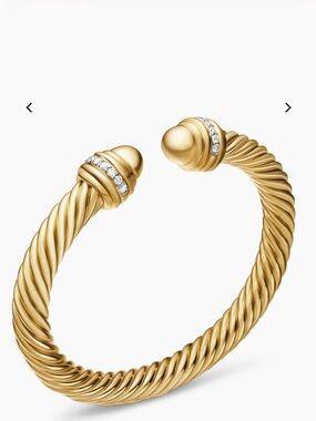 DAVID YURMAN CLASSIC CABLESPIRA® BRACELET 18K Yellow Gold with Diamonds